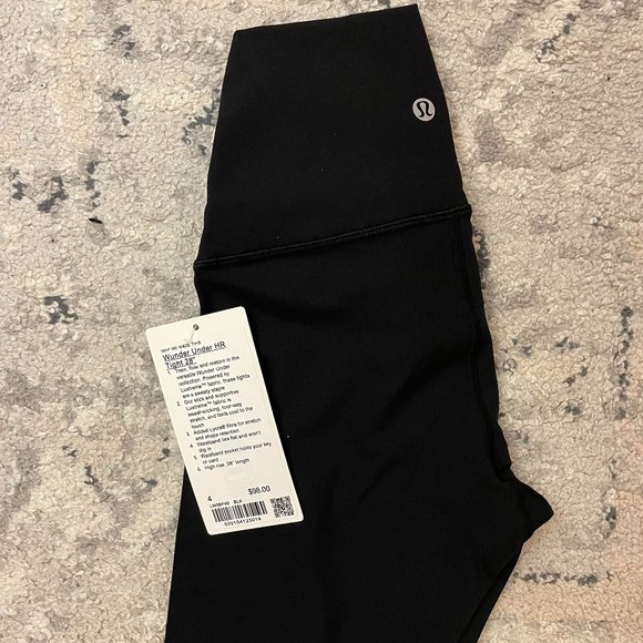 TWO PAIRS - NEW Lululemon Wunder Under HR Tight 28" Black - Size 4 - Picture 1 of 4